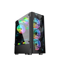 1ST PLAYER DK-D4 ATX GAMING CASE WITH 4 FANS (BLACK)