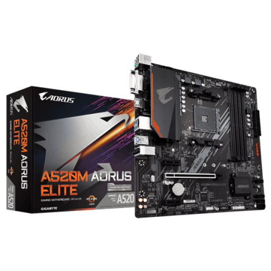 Gigabyte A520M Aorus Elite AMD AM4 ATX Gaming Motherboard