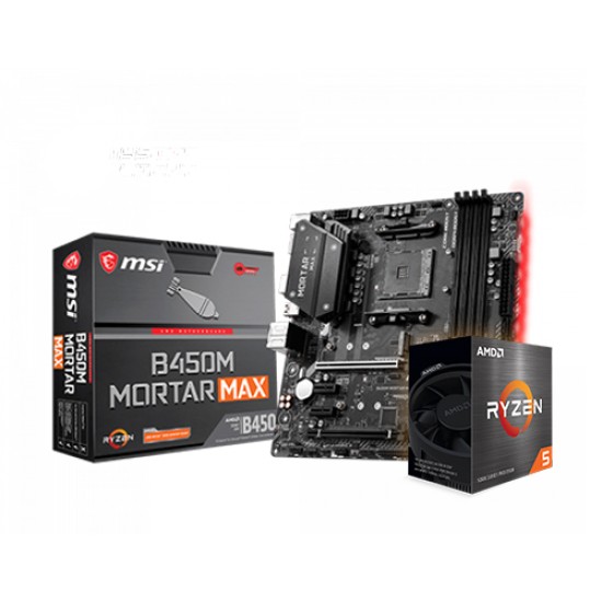 Amd Ryzen 5 5600G & MSI B450M Mortar Max Military Motherboard Processor Combo