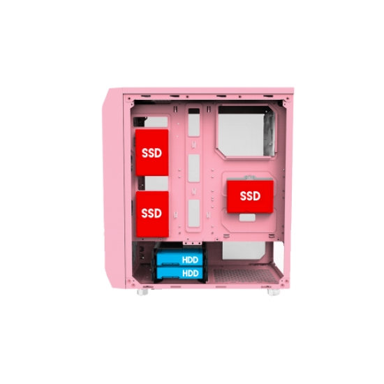 FANTECH AERO CG80 MID TOWER PINK ATX GAMING CASING