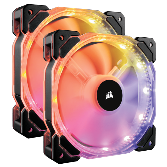 Corsair HD140 RGB LED High Performance 140mm PWM Fan Twin Pack With Controller