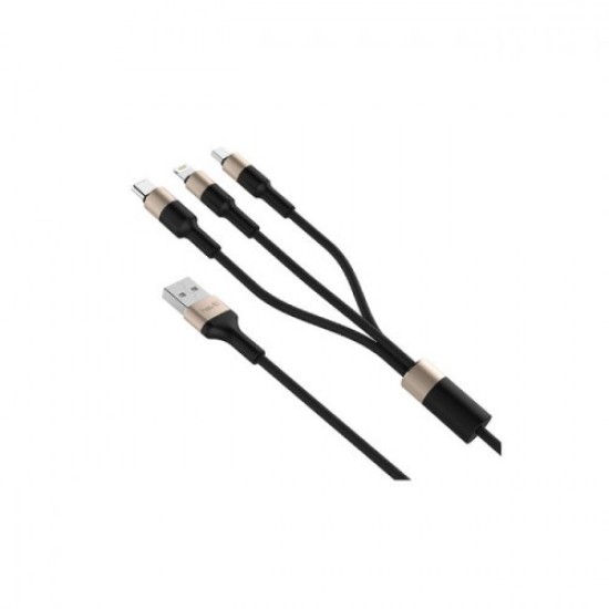 HAVIT 1.2M 2.0A 3-IN-1 MICRO(ANDROID) LIGHTNING (iPHONE) & TYPE-C DATA & CHARGING CABLE H691