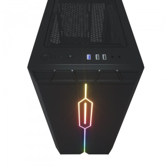 Aigo DarkFlash DLM23 Tempered Glass M-ATX Gaming Casing (Black)