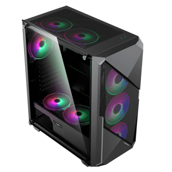 Gamemax Revolt 3606 Tempered Glass ATX ARGB Gaming Casing (Black)